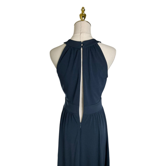 Banana Republic Navy 4 Blue Dress Halter Fit and Flare Sleeveless Cocktail - Picture 12 of 13